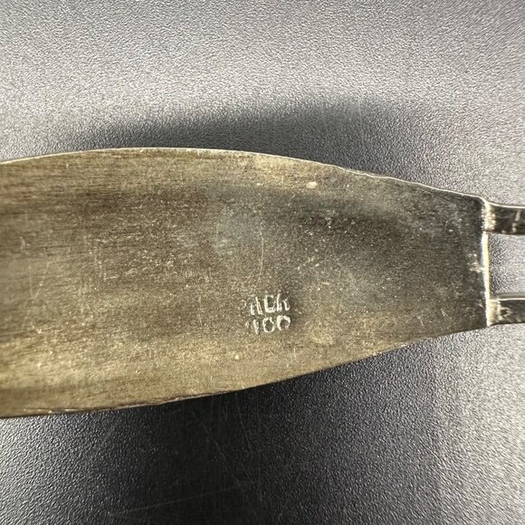 Vintage Signed Alpaca Mexico Silver Blue Hinged Bangle Bracelet Abalone Shell - Picture 6 of 9